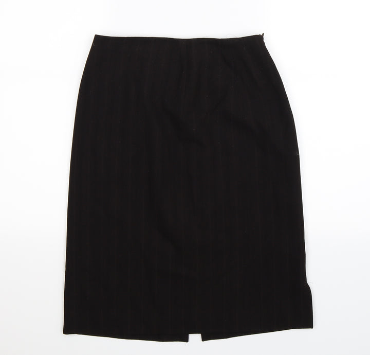 Joan Stephen Womens Black Striped Knit Straight & Pencil Skirt Size 6