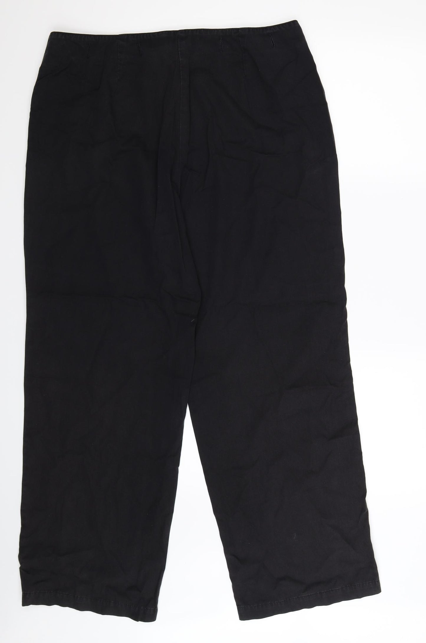 Orvis Womens Black  Denim Wide-Leg Jeans Size 16 L31 in