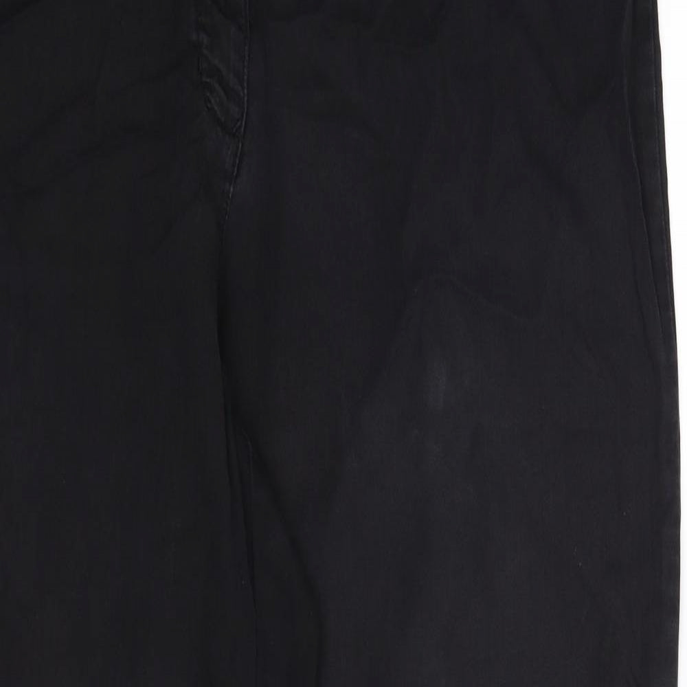 Orvis Womens Black  Denim Wide-Leg Jeans Size 16 L31 in