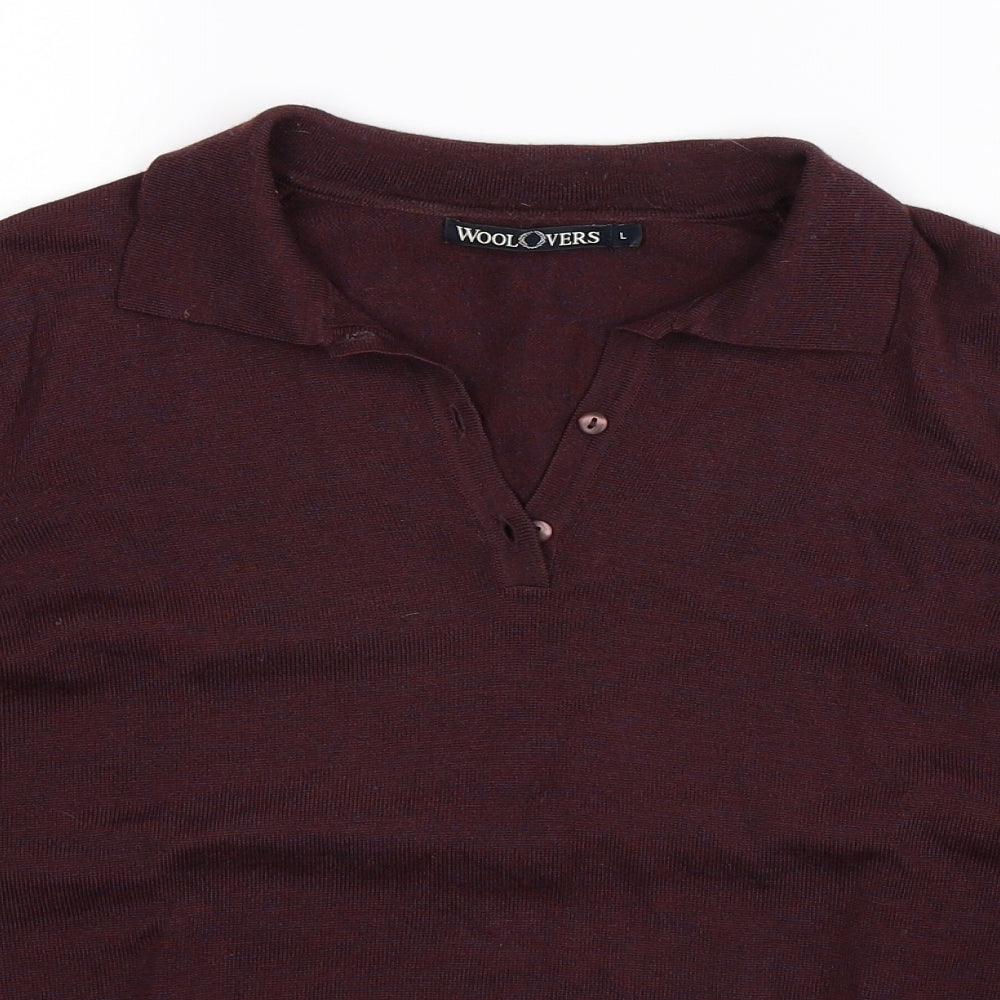 Woolovers Womens Brown  Knit Pullover Jumper Size L