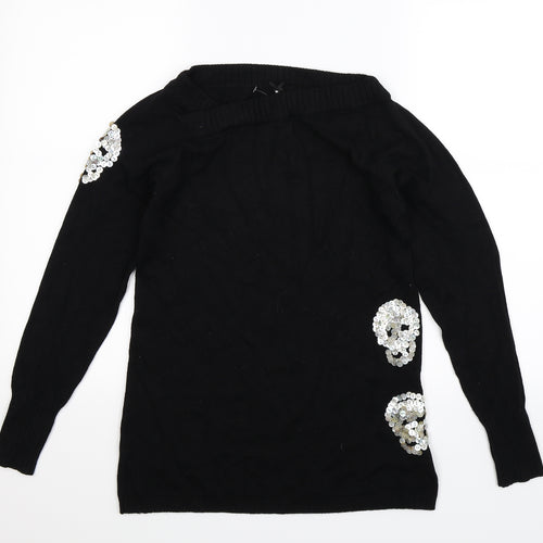 Cubus Womens Black  Knit Pullover Jumper Size M