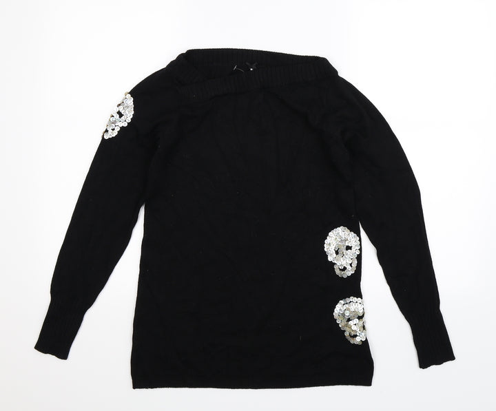 Cubus Womens Black Knit Pullover Jumper Size M