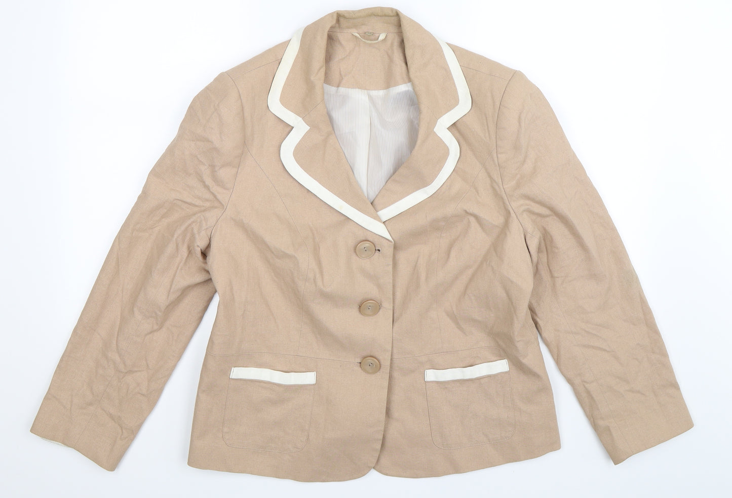 Isle Womens Beige   Jacket Blazer Size 16