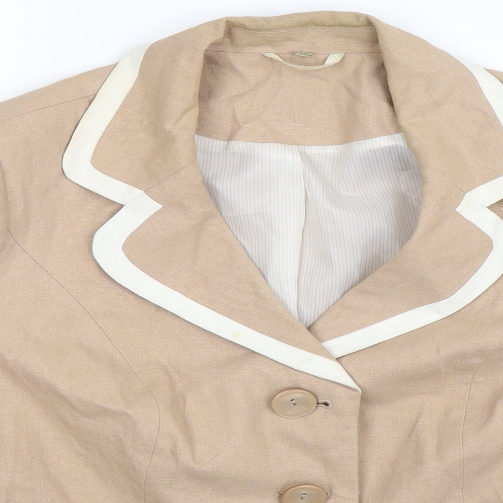 Isle Womens Beige   Jacket Blazer Size 16