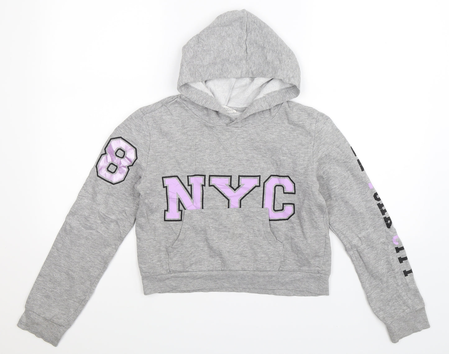 H&M Girls Grey   Pullover Hoodie Size 13-14 Years