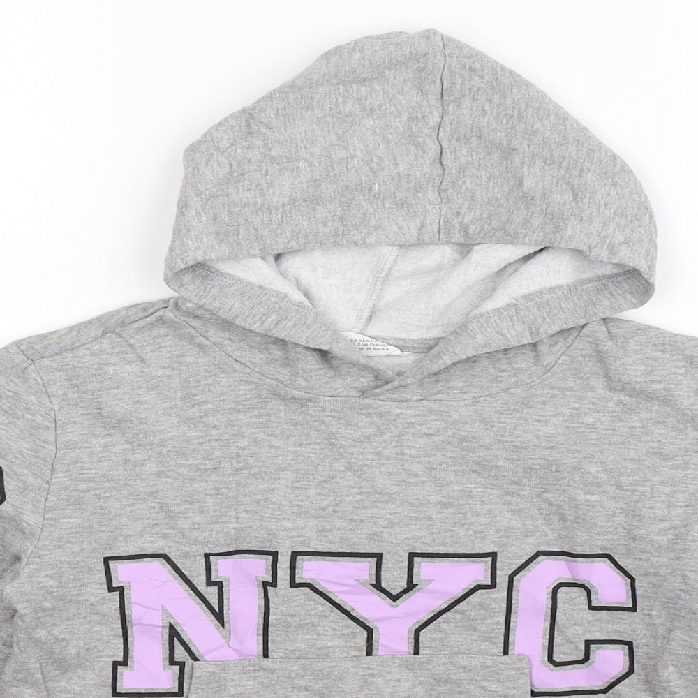 H&M Girls Grey   Pullover Hoodie Size 13-14 Years