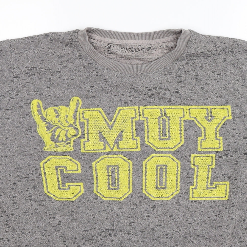 Spanglish Mens Grey   Pullover Sweatshirt Size S