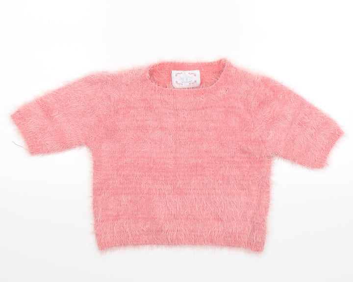 Young Dimension Girls Pink Knit Pullover Jumper Size 12-13 Years