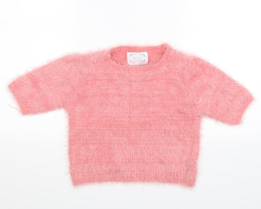 Young Dimension Girls Pink  Knit Pullover Jumper Size 12-13 Years