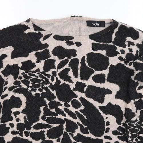 Wallis Womens Multicoloured Animal Print Knit Pullover Jumper Size M