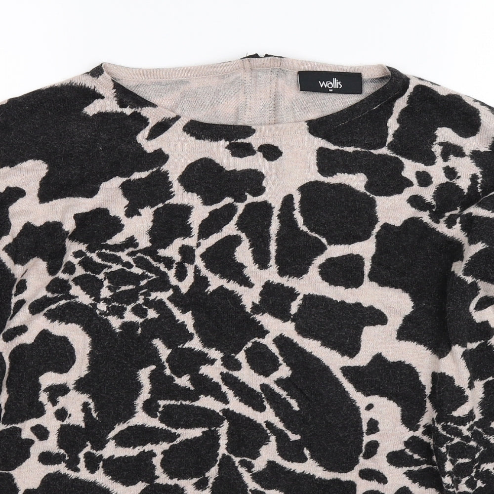 Wallis Womens Multicoloured Animal Print Knit Pullover Jumper Size M
