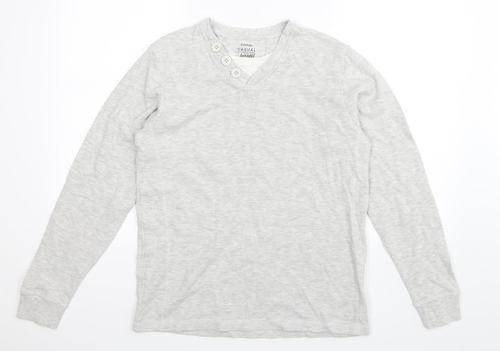 George Mens Grey Knit Pullover Jumper Size S