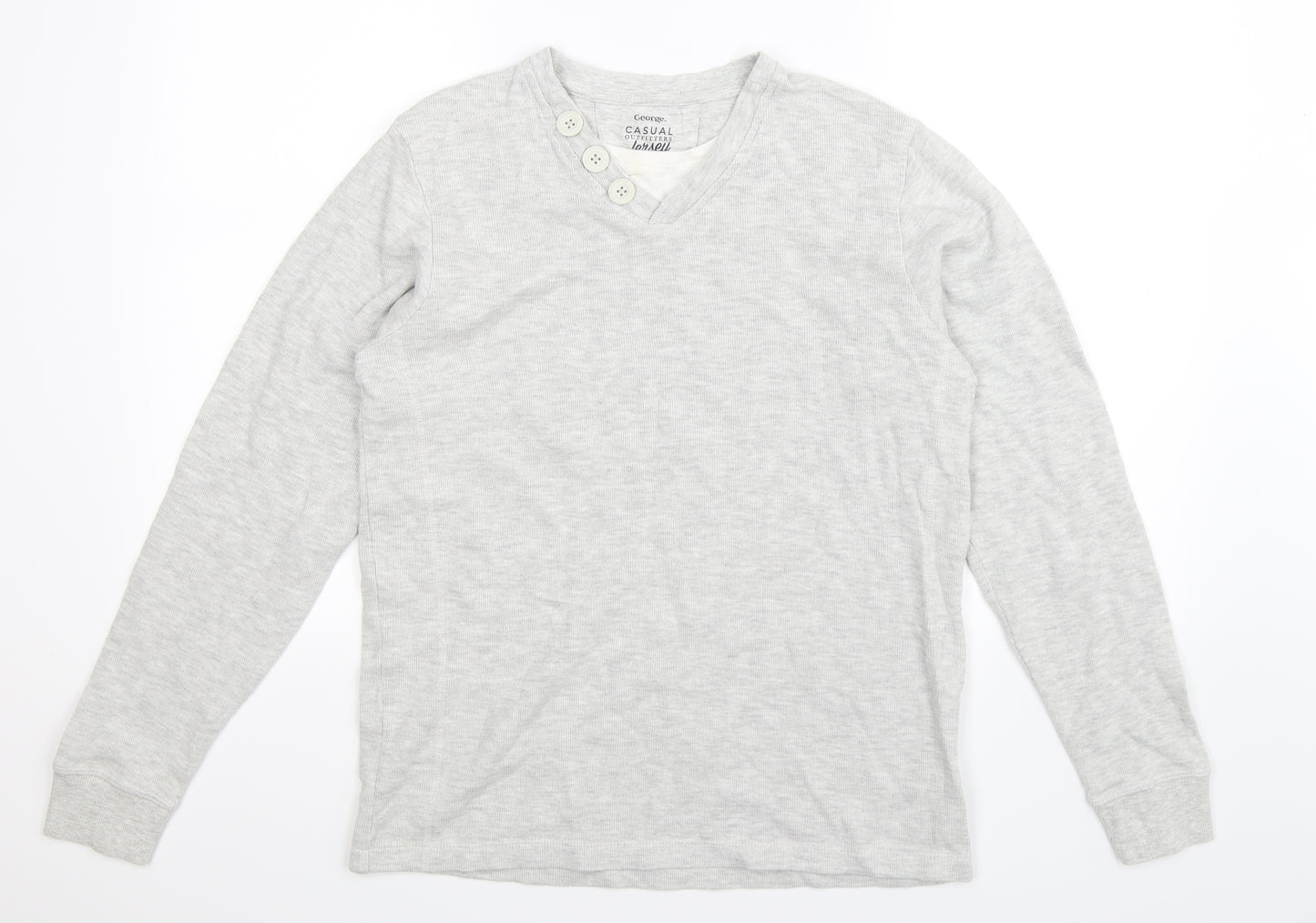 George Mens Grey  Knit Pullover Jumper Size S