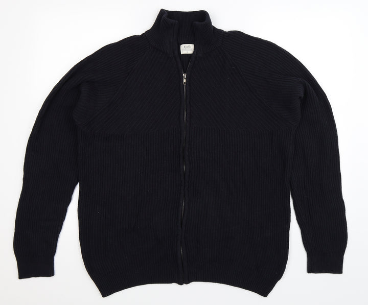 ACW85 Mens Blue Knit Cardigan Jumper Size M