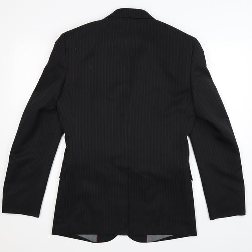 Taylor & Wright Mens Black Striped  Jacket Suit Jacket Size 36
