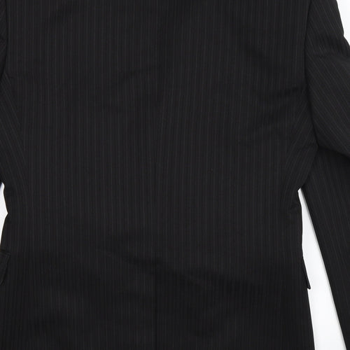 Taylor & Wright Mens Black Striped  Jacket Suit Jacket Size 36