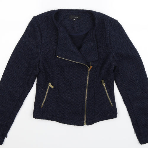 New Look Womens Blue  Knit Jacket Coatigan Size 8