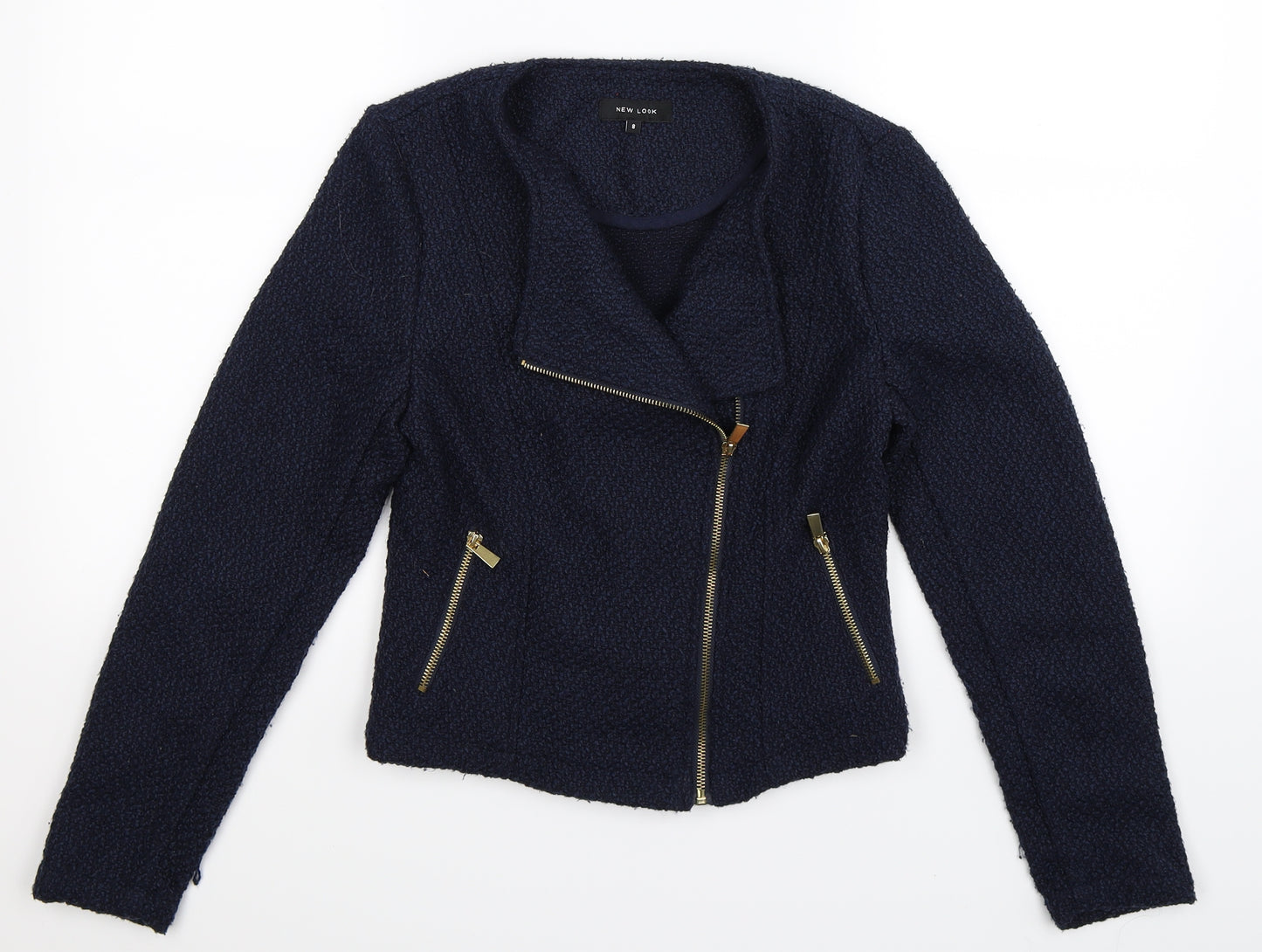 New Look Womens Blue  Knit Jacket Coatigan Size 8