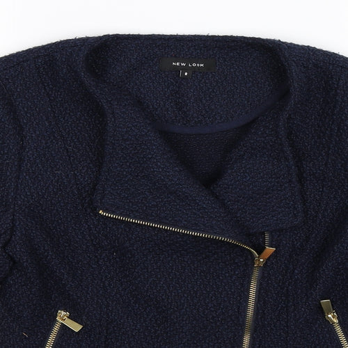 New Look Womens Blue  Knit Jacket Coatigan Size 8