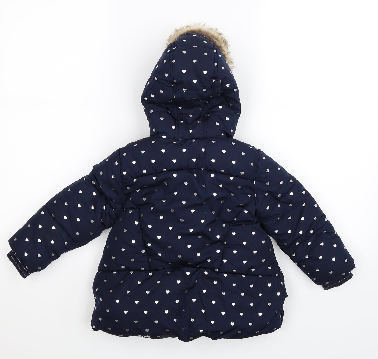 Matalan Girls Blue   Puffer Jacket Coat Size 2-3 Years