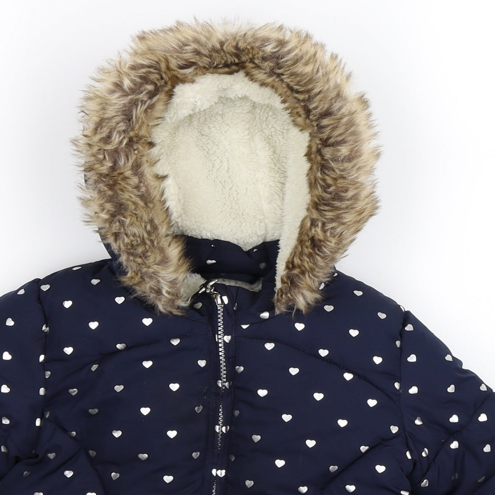 Matalan Girls Blue   Puffer Jacket Coat Size 2-3 Years