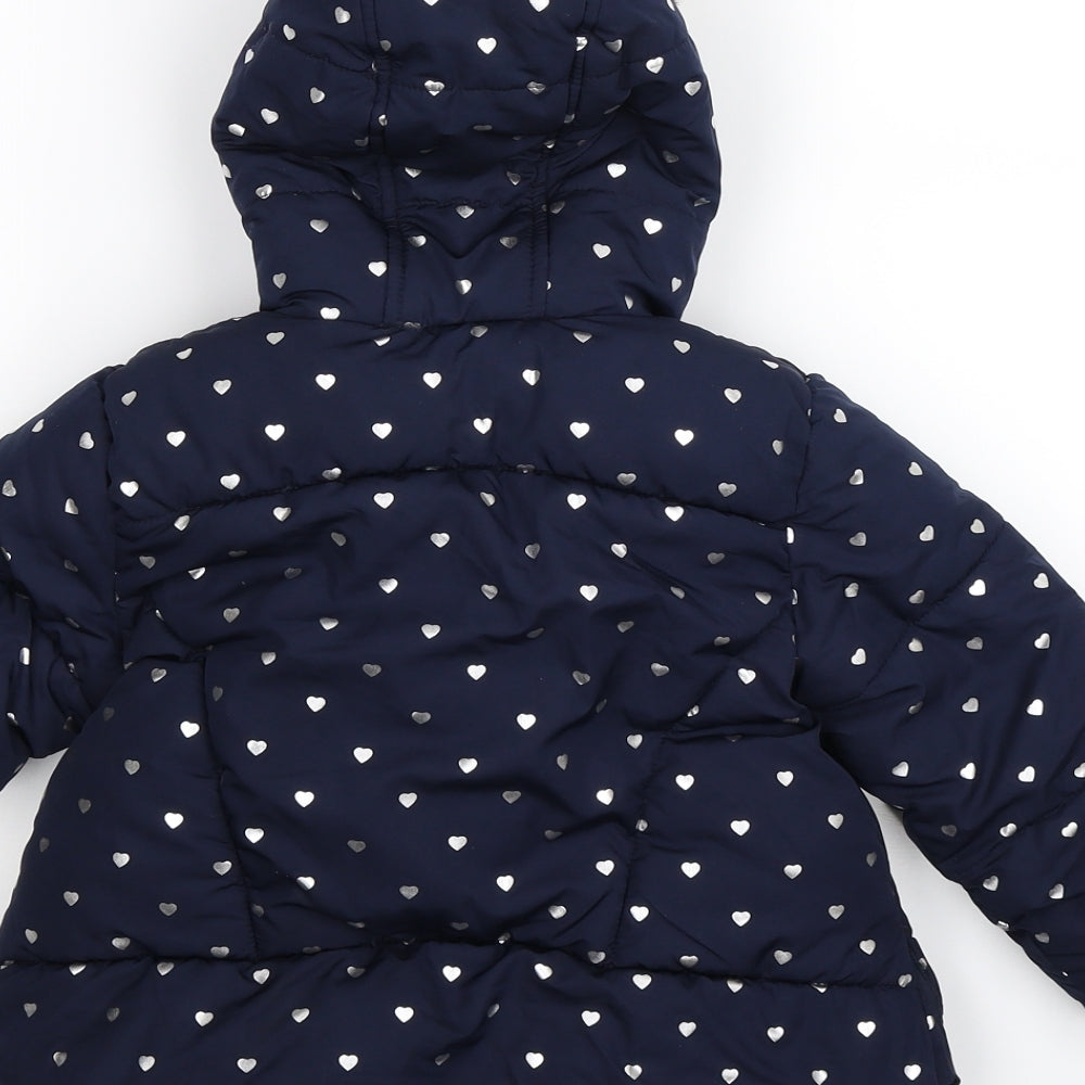 Matalan Girls Blue   Puffer Jacket Coat Size 2-3 Years