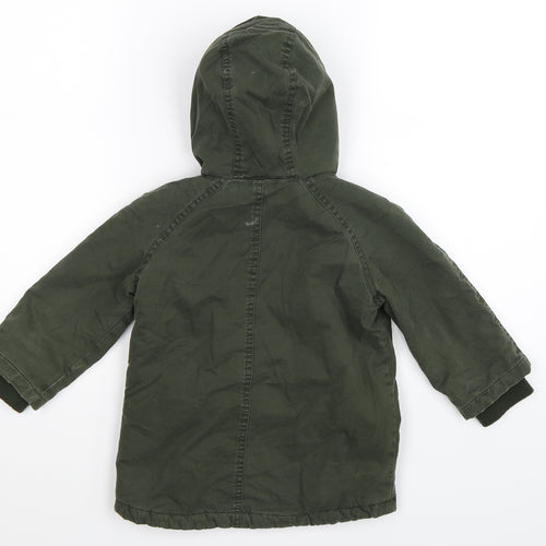 TU Boys Green   Parka Coat Size 18-24 Months