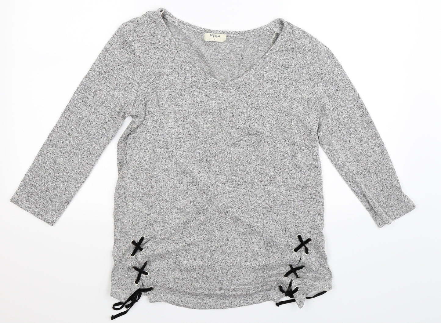 Papaya Womens Grey  Knit Pullover Jumper Size 10