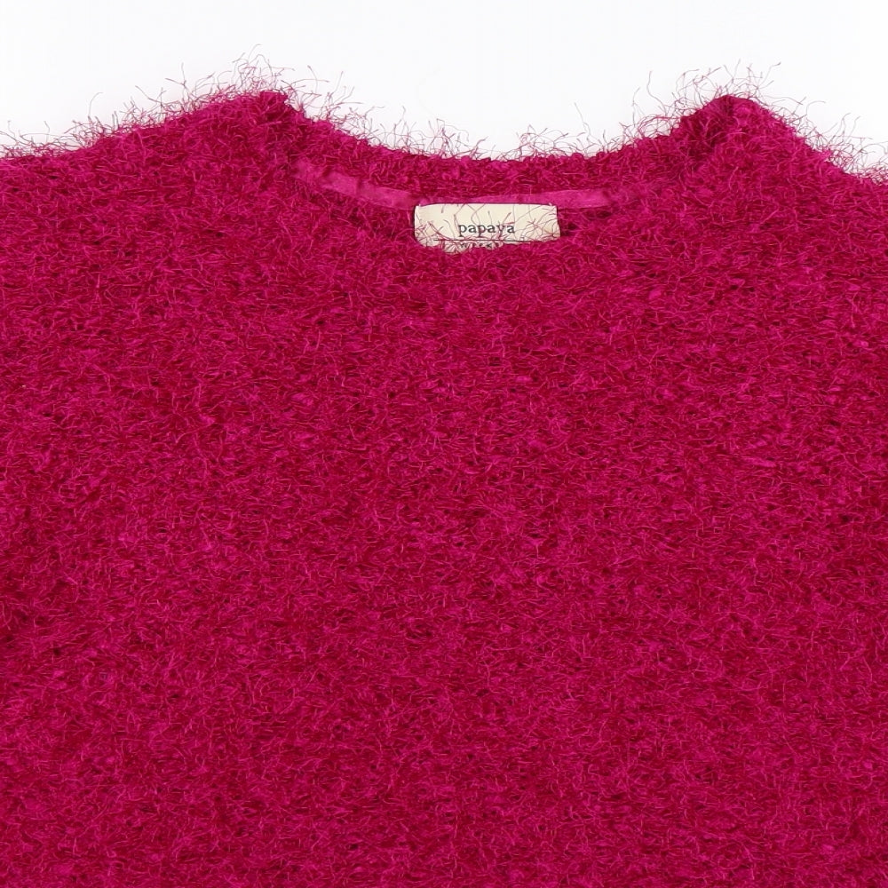 Papaya Womens Pink  Knit Pullover Jumper Size S