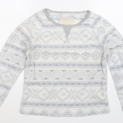 Debenhams Womens White Geometric  Top Pyjama Top Size 10