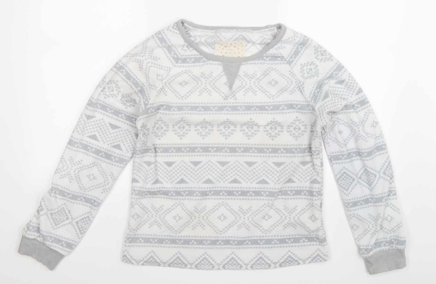 Debenhams Womens White Geometric  Top Pyjama Top Size 10