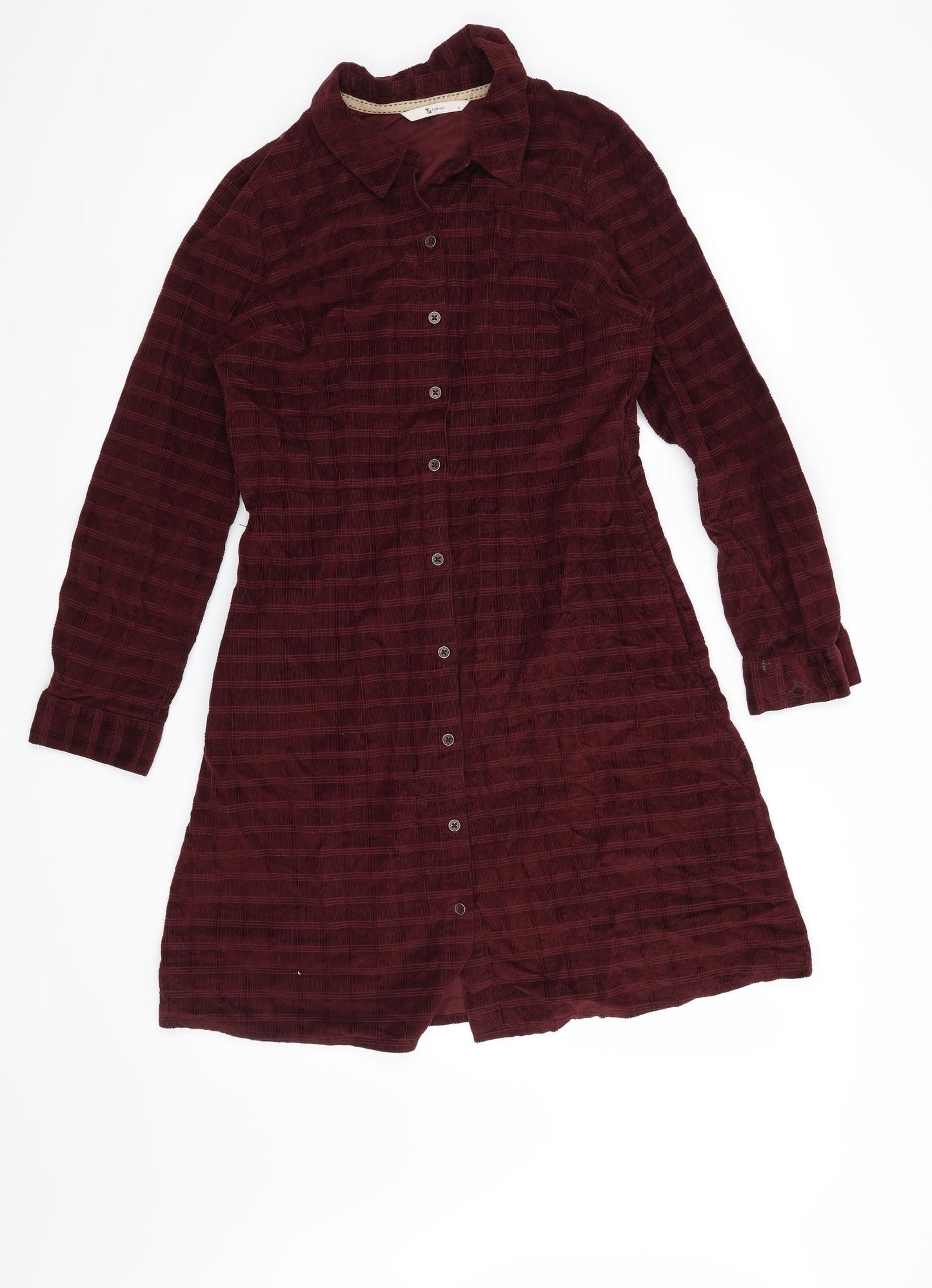 TU Womens Red   Shirt Dress  Size 8
