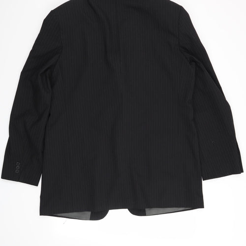 Marks and Spencer Mens Black Striped  Jacket Suit Jacket Size 44