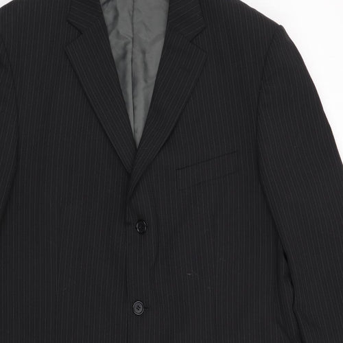 Marks and Spencer Mens Black Striped  Jacket Suit Jacket Size 44