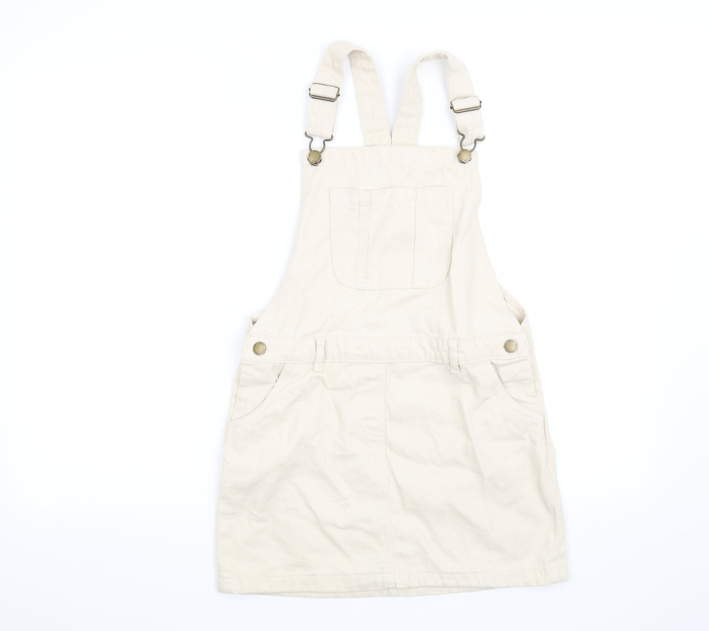 NEXT Girls Beige   Pinafore/Dungaree Dress  Size 10 Years