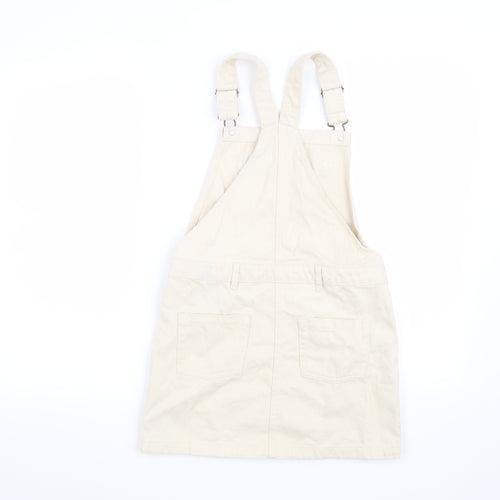 NEXT Girls Beige   Pinafore/Dungaree Dress  Size 10 Years