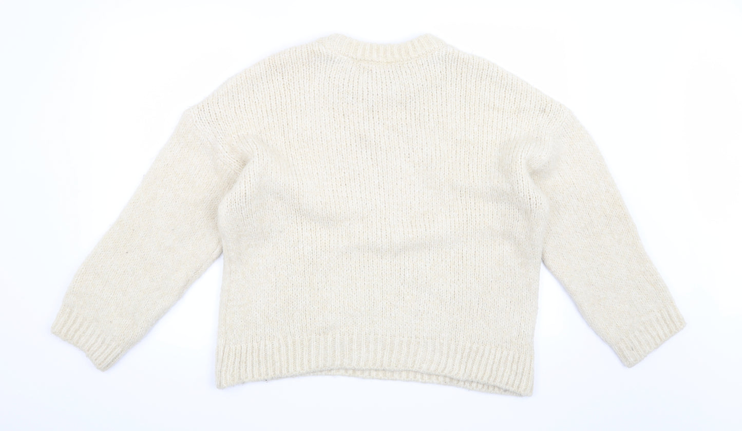 Mango Womens Beige   Pullover Jumper Size L