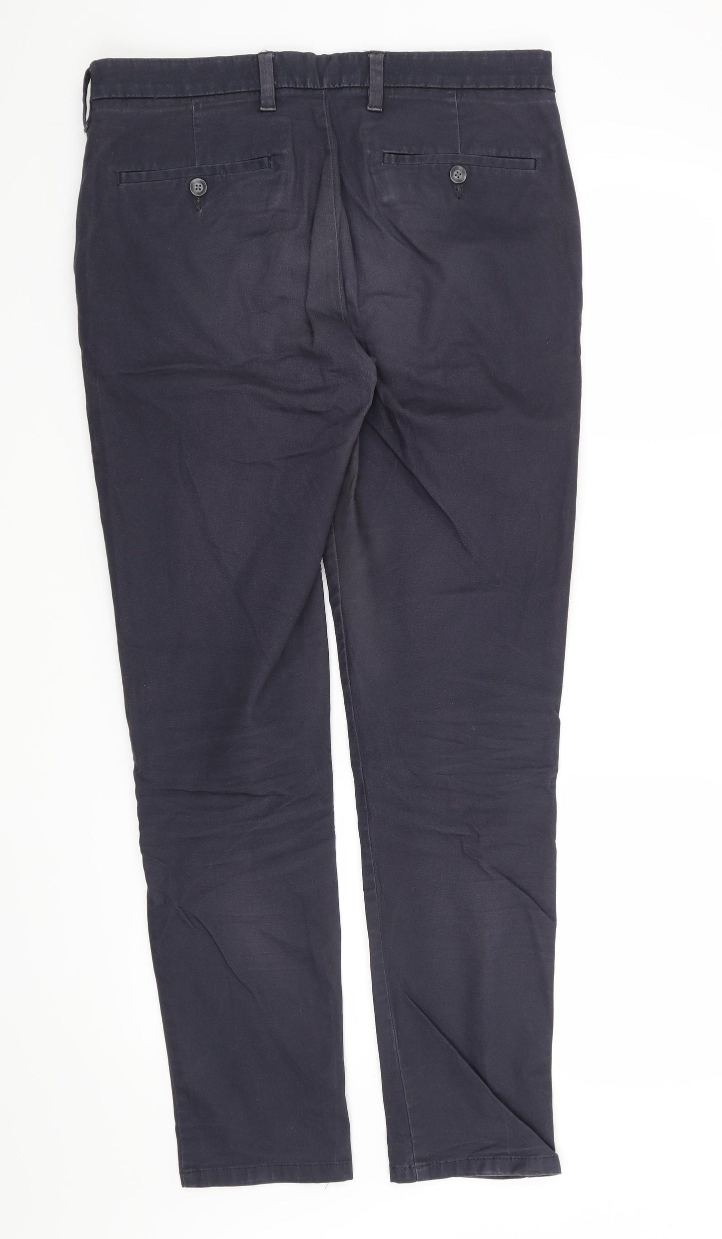 Marks and Spencer Mens Blue   Chino Trousers Size 32 L31 in