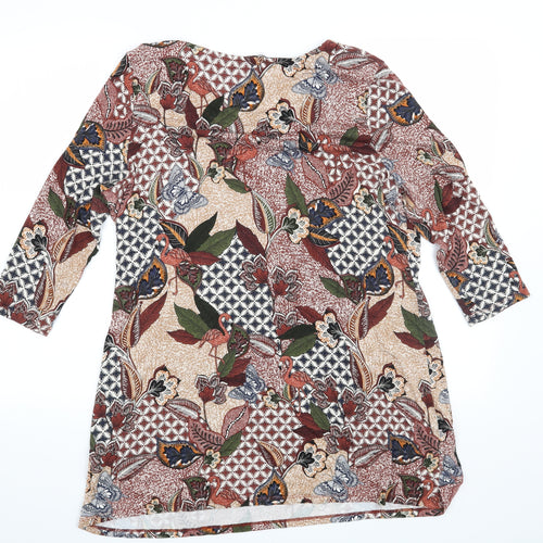 TU Womens Red Floral  Basic Blouse Size 16