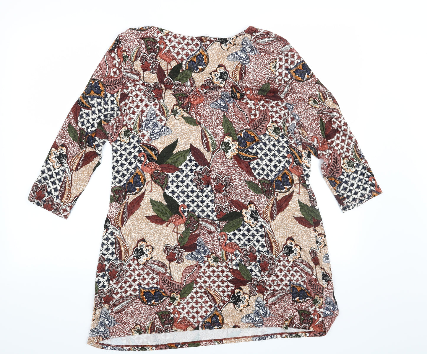 TU Womens Red Floral  Basic Blouse Size 16