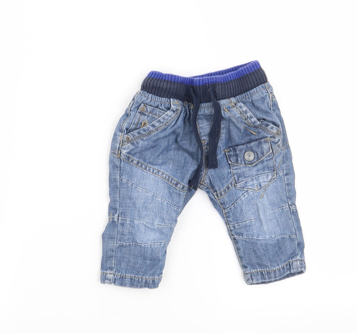 NEXT Boys Blue Cargo Jeans Size 3-6 Months