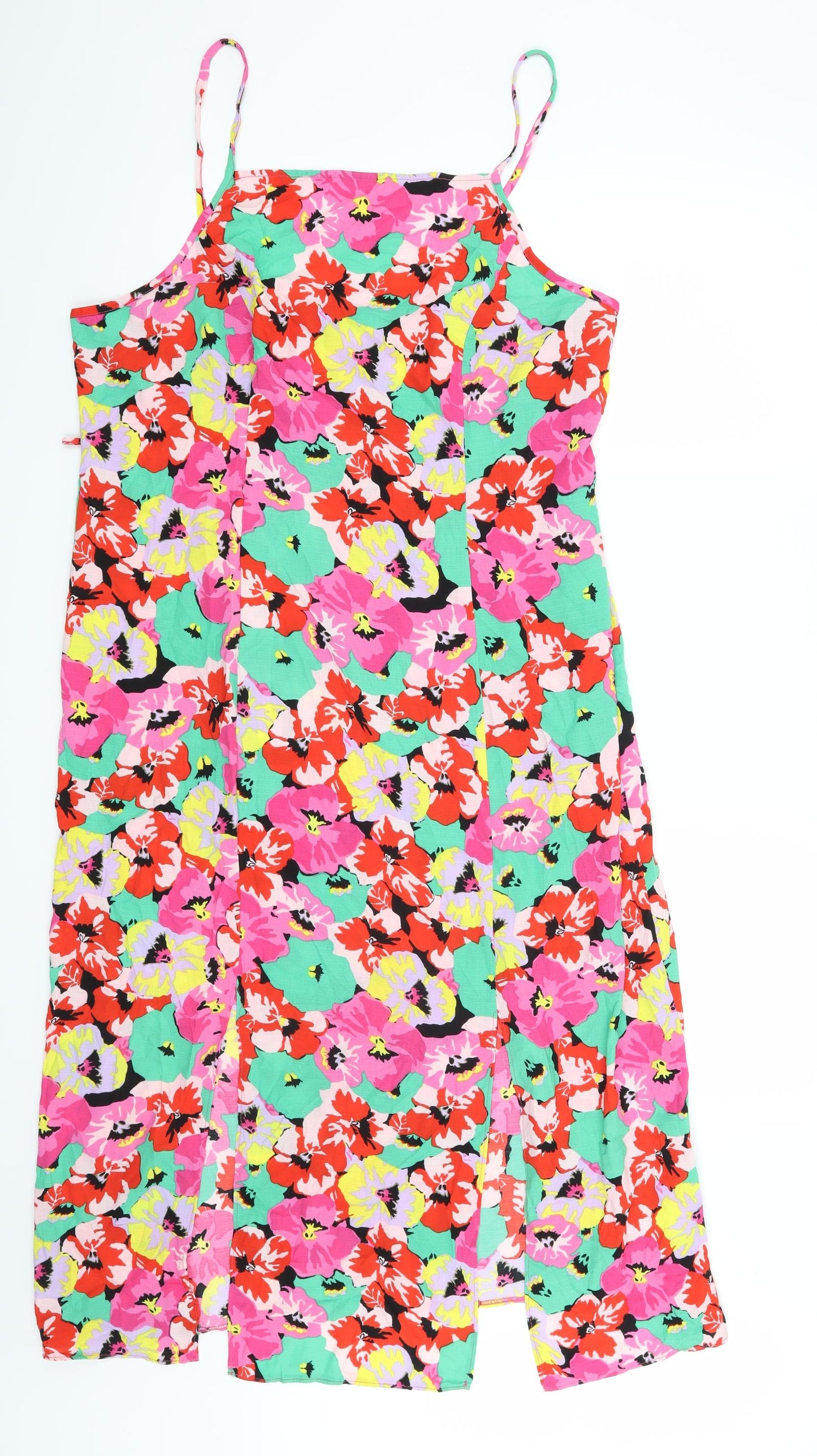 Primark Womens Green Floral  Slip Dress  Size 18