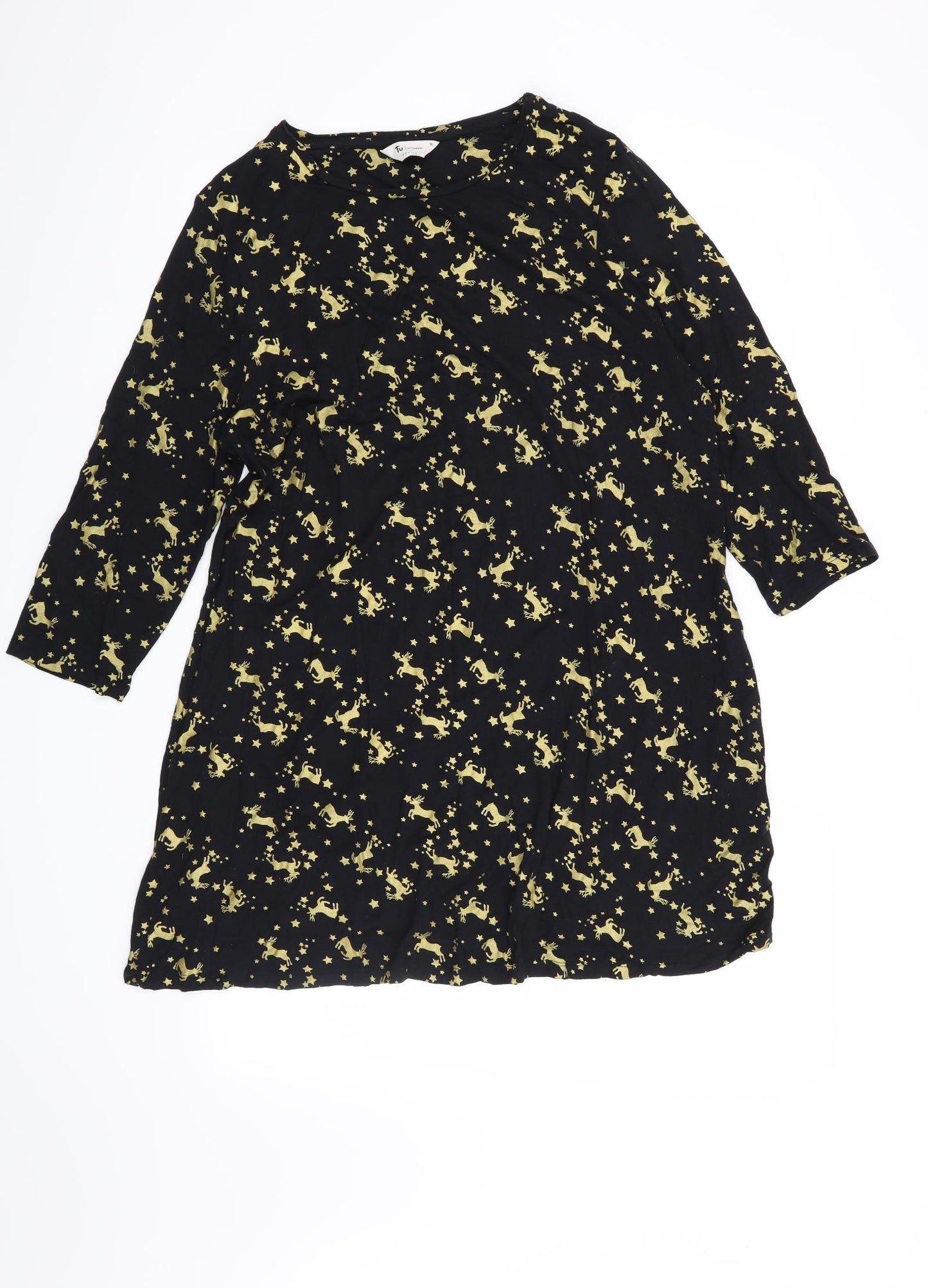 TU Womens Black   Skater Dress  Size 16  - Christmas