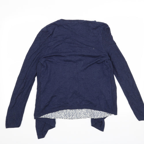 George Womens Blue Geometric  Basic Blouse Size 12