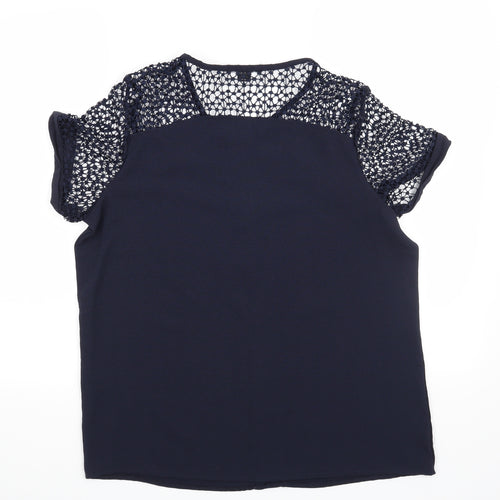 ESMARA Womens Blue   Basic Blouse Size 14