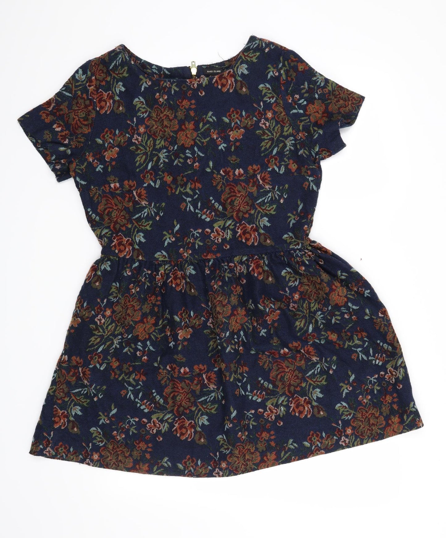 River Island Womens Blue Floral  Skater Dress  Size 14