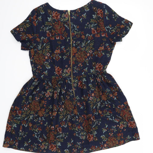 River Island Womens Blue Floral  Skater Dress  Size 14