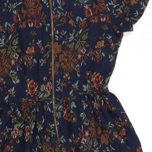River Island Womens Blue Floral  Skater Dress  Size 14