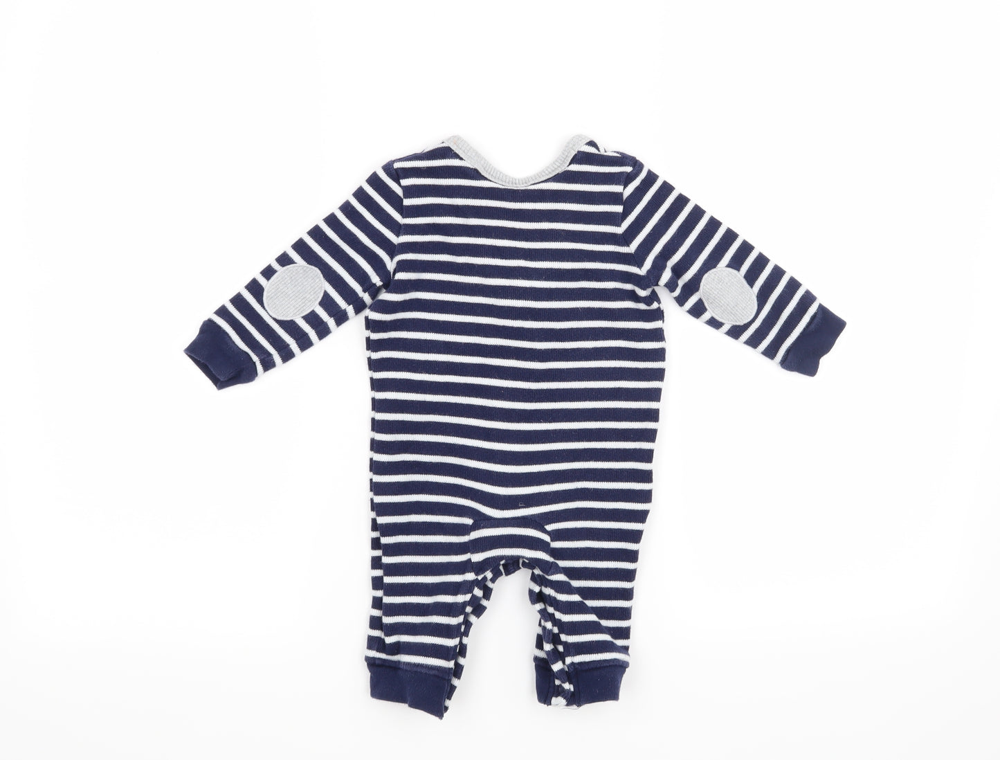 Marks and Spencer Boys Blue Striped  Babygrow One-Piece Size 3-6 Months