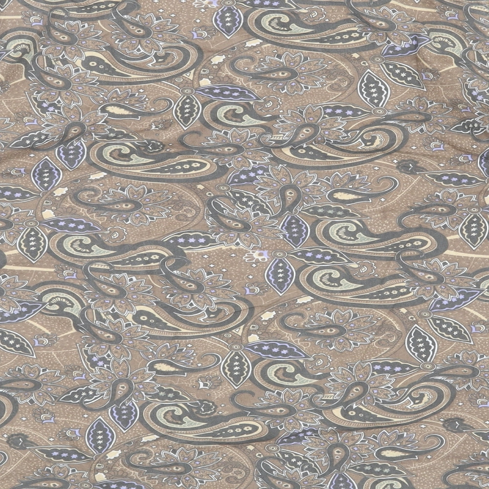 Preworn Mens Brown Paisley   Button-Up Size XL
